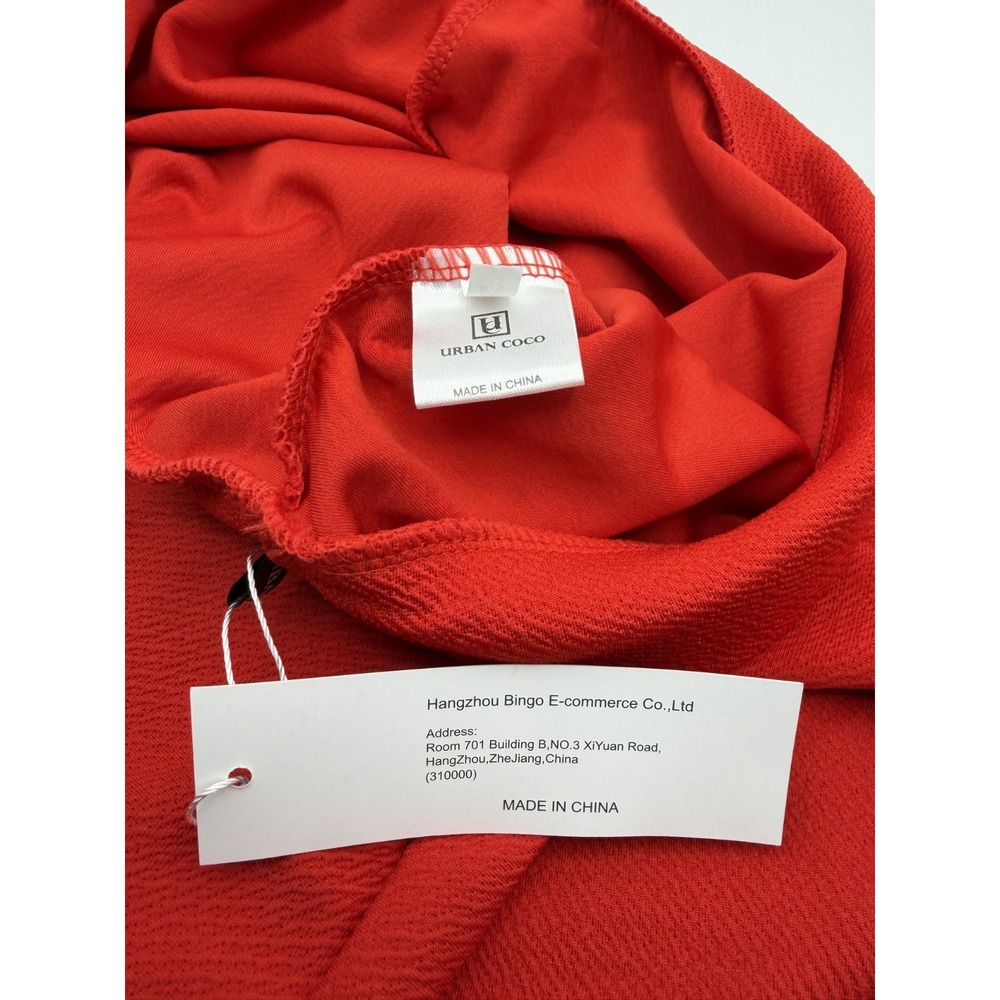 Urban CoCo Women's Flared Mini Skater Skirt Stretch Casual Red NWT - Picture 3 of 6